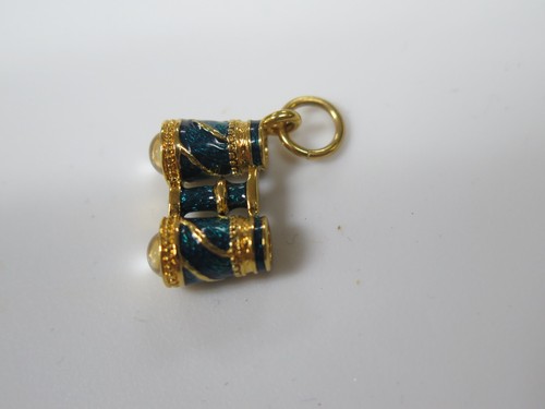 🌷 JOAN RIVERS Charm Pendant * NAVY BLUE ROYAL BINOCULARS - Picture 2 of 3