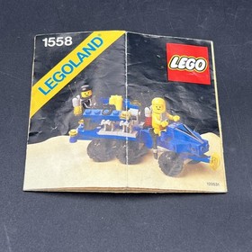 VINTAGE LEGO SPACE 1558 MOBILE COMMAND TRAILER PARTS COMPLETE w MANUAL