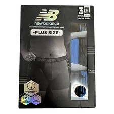 New Balance Men's Premium Performance Boxer Briefs 3-Pack Plus Size 2XL 44  -46  