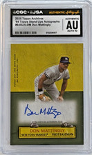 2025 Topps Archives Don Mattingly 1964 Stand Ups Auto 10 CGC JSA Yankees Legend