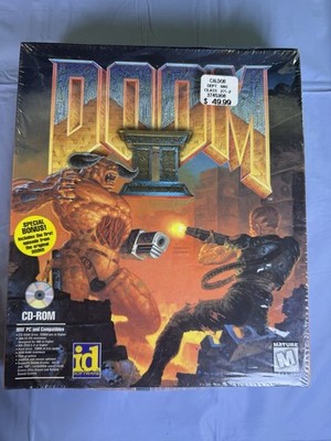 Doom 2 Factory Sealed 1994 MS DOS PC Big Box CD ROM Early Print