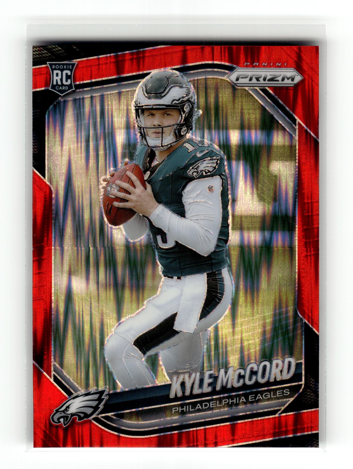 Kyle McCord 2025 Panini Prizm #377 Philadelphia Eagles Red Flash RC