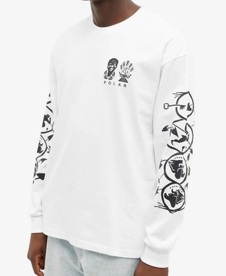 POLAR SKATE Men's L/S T-Shirt 32 - White - Medium - NWT