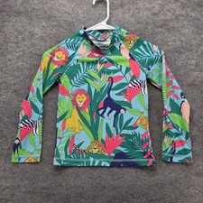 Boden Rash Guard Girls 8-9 Years Multicolor Animal Print UPF 40 Long Sleeve