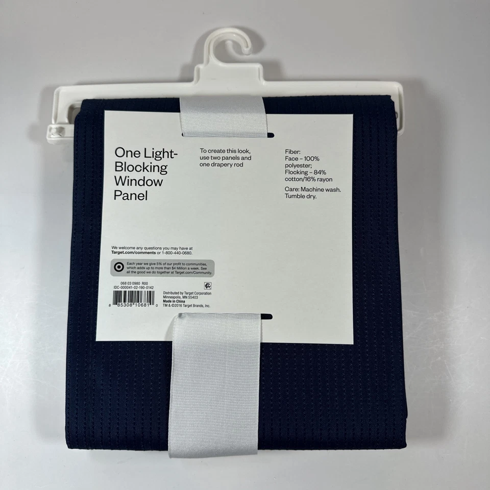 Room Essentials Target Blue Curtain Panel  42" W x 63" L  ONE Window Panel NWT! - Image 4 of 4