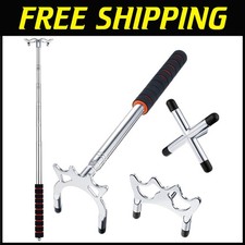 Retractable Billiards Cue Bridge Kit with 3 Brass Heads