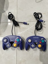 2x OEM EUC Tight Nintendo Gamecube Controller Purple Indigo DOL-003 TESTED
