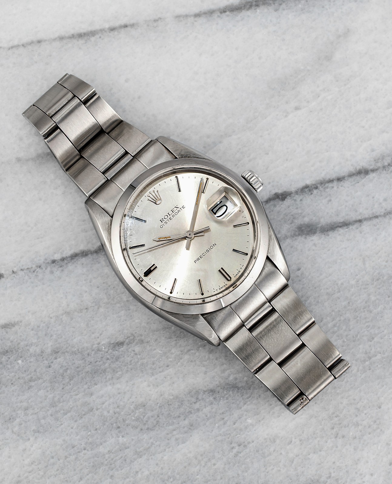 Vintage Rolex Oysterdate Precision Ref 6694 1970s Silver Dial Manual ...