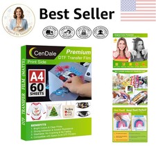 A4 DTF Transfer Film - 60 Sheets Double-Sided Matte for Vibrant Prints
