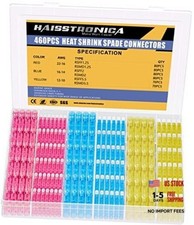460PCS Heat Shrink Spade Connectors,Female AWG 22-10 Male Female Kit 460PCS