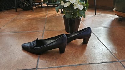 Claudia Obert Loafer Leder dunkelblau ledergefüttert Gr. 39,5 gebraucht