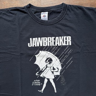 Vintage Mens 2XL Black Jawbreaker When It Rains It Roars Punk Rock Jerzees Tee