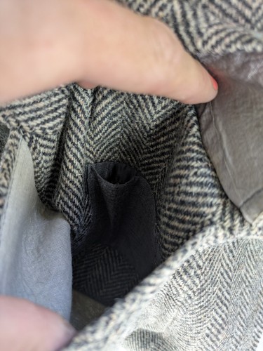 Giacca blazer vintage Lands End marrone spina di pesce tweed 100% lana cappotto sportivo 42 - Foto 8 di 18