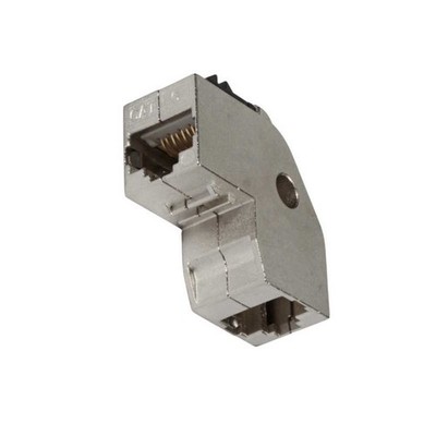 EFB 37484.2V2 CAT.6A Keystone Winkeladapter, 2x RJ45 Buchsen geschirmt, 90°