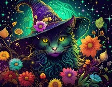 Halloween Jigsaw Puzzle Enchanted Cat 1000 pc by Springbok Made in USA