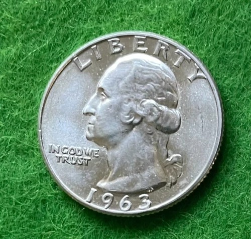 1963 P or D Washington Quarters 90% SILVER Almost Uncirculated AU