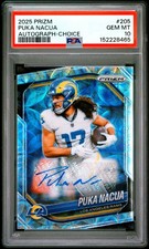 2025 PANINI PRIZM AUTO-CHOICE #205 PUKA NACUA 79/100 PSA 10