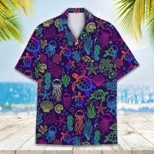 Unisex Ocean Animal Tropical Hawaiian Shirt Beach Summer Gift