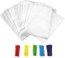 Newkita Small Cellophane Bags, Clear Gift Treat Bags for Candy, Cake clear