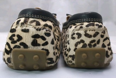 MARKS & SPENCER Calf-Hair Leopard Boat Shoes Loafers Flats  display picture 3