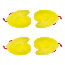 4 Pcs Plastic Castanets, Hand Finger Castanets for Adults Beginner, Yellow