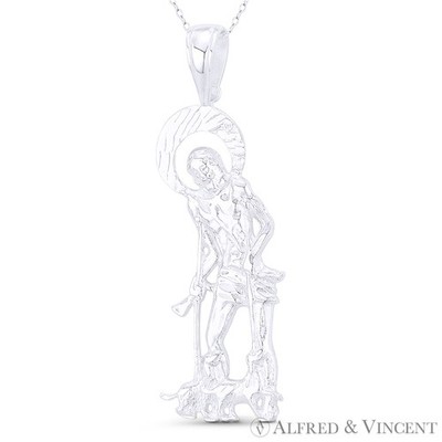 St. Lazarus, Patron Saint of the Poor & the Sick Pendant in .925 Sterling Silver