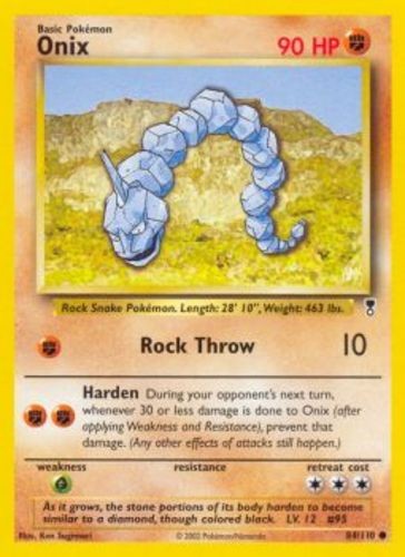 Onix - 84/110 - Common NM, English Pokemon Legendary Collection