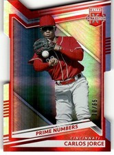 2022 Panini Elite Extra Edition Carlos Jorge Prime Numbers A Die Cut #/65 #105