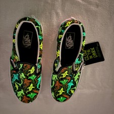 NEW Kid's Vans Classic Slip On Glow in Dark Xray Ocean Shark US Shoes size 1 NWT