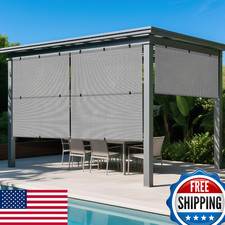Windscreen4less 7x6 ft Outdoor Roll Up Shade Pergola Deck Gazebo UV Block