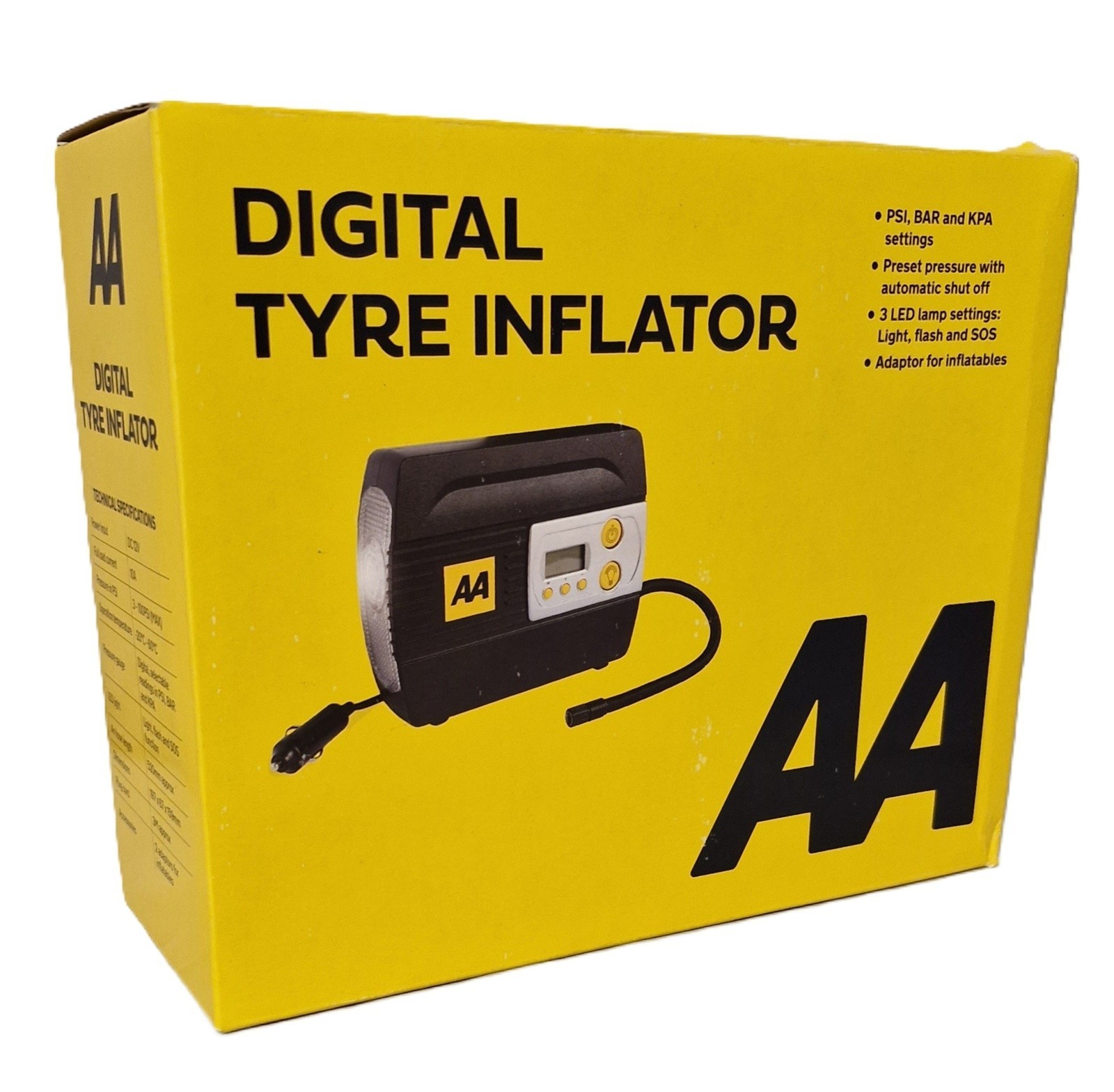 AA 12V Digital Tyre Inflator for Cars, Inflatables, Bicycles - AA5502
