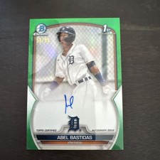2023 Bowman Chrome Prospect Green Refractor 58/99 Abel Bastidas Auto Tigers