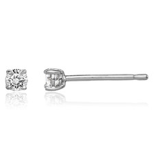 925 Sterling Silver 3mm Round CZ Stud Earrings