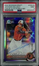 2022 Bowman Draft Chrome Pick Purple Refractor Jackson Holliday PSA 9 Auto 6a7