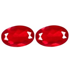 2.33 Ct   [2Pcs Pair] Topnotch Oval 9.8 x 7.1 MM Red 100% Natural Fire Opal