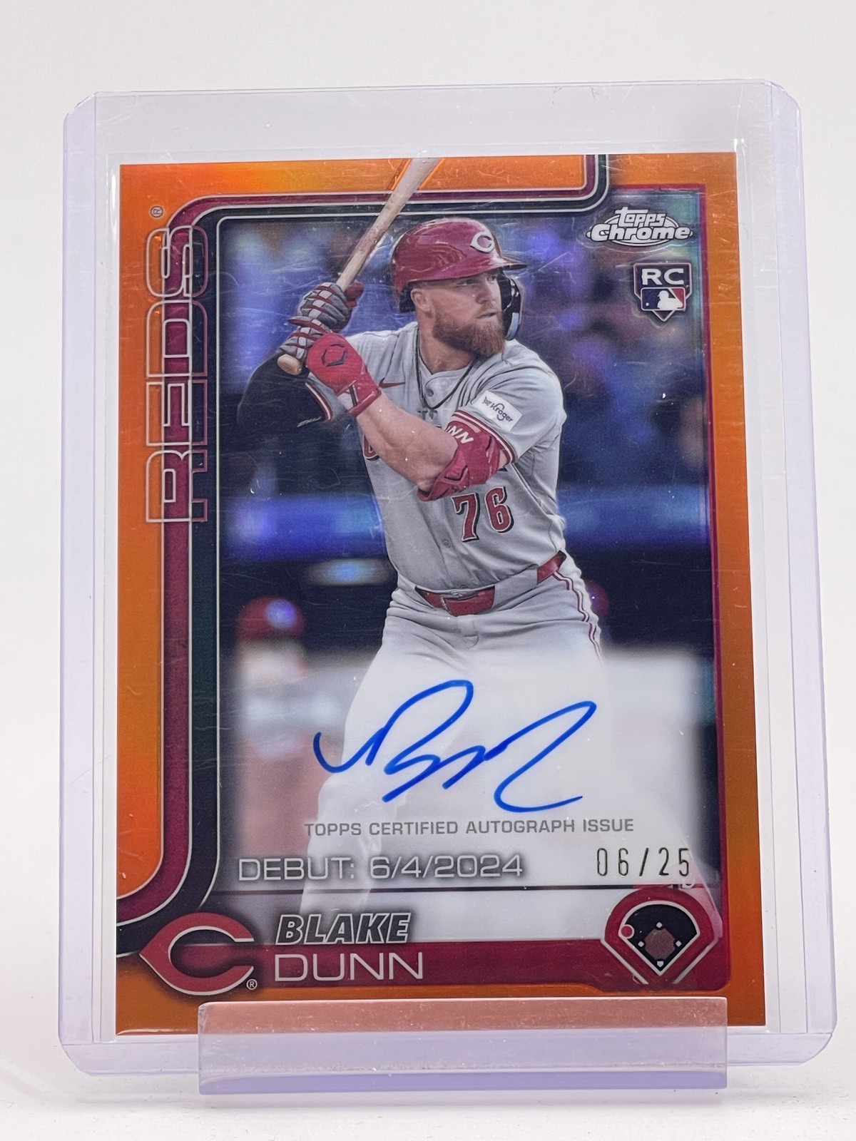 BLAKE DUNN 2025 TOPPS CHROME ORANGE REFRACTOR ROOKIE AUTO /25 #CRDA-BD Q3841