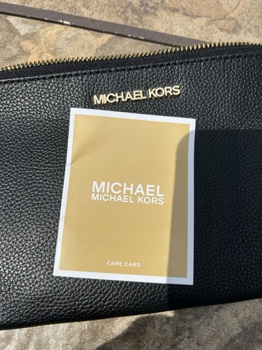 ¡¡NUEVO CON ETIQUETAS!! MICHAEL KORS Jet Set Artículo LG Bolso sin asas con cremallera Cuero Guijarro Negro - Imagen 7 de 9