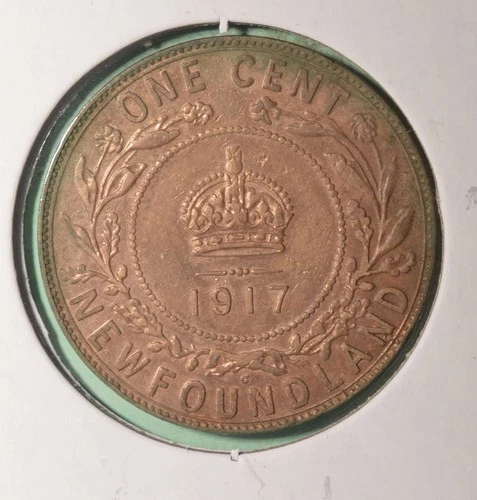 Photo of a 1917 Newfoundland Large Cent from an eBay listing that sold on Jun 14, 2026