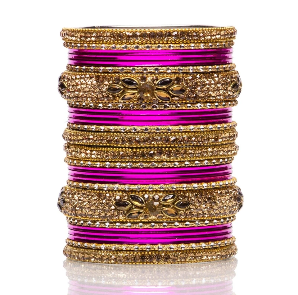 Braut-Kundan-Armreifen-Set, schlichtes Metall-Charm-Armband für Damen,... - Bild 3 von 4