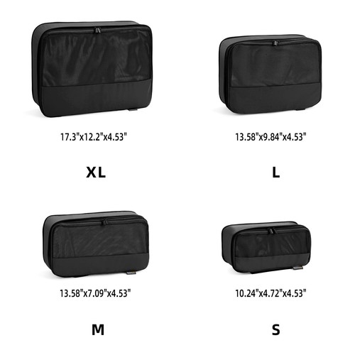 Cubos de embalaje de compresión negros de 4 piezas para maletas mochila livianos - Imagen 5 de 8