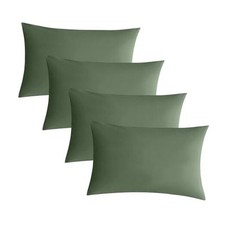 Pillowcases Standard Set of 4 Cotton Envelope Pillow 4 Standard 20" 26" Green