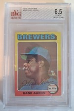 1975 Topps Mini Hank Aaron, Milwaukee Brewers, #660, BGS 6.5 EX-MT+, Last in Set