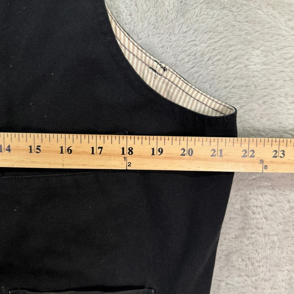 Chaleco Scully Para Hombres Grande Negro Algodón Estilo Occidental Bolsillos Ajustables Espalda RW041 Foto 4 de 4