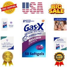 Maximum Strength Gas Relief Softgels with Simethicone 250 mg for Bloating Rel...