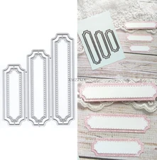 Shadow Label Metal Cutting Dies for Card Making, Paper Embossing Die Cuts Kit Te
