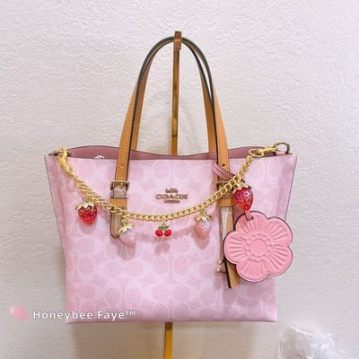 NWT Coach CER24 Mollie Tote Bag 25 In Signature Canvas With Charms