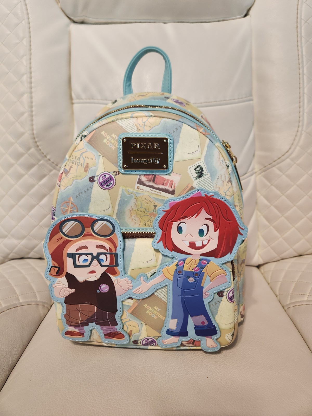 Loungefly Disney Pixar Up Mini Backpack Featuring Young Carl & Ellie Adventure Design  