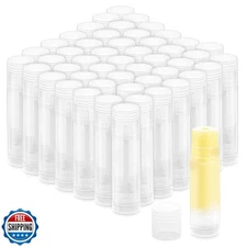 50 Pcs 5.5g Twist-up Lip Balm Tubes,Empty Plastic Lip Gloss Balm Containers R