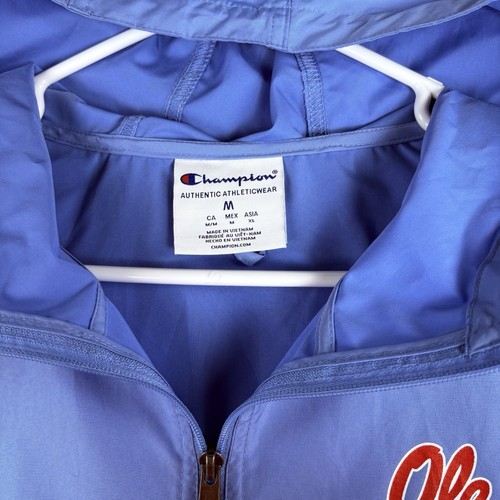 Champion Ole Miss atmungsaktiver Windbreaker/ Regenjacke. Herren Größe M. 1/2 Reißverschluss - Bild 3 von 9