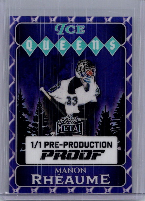 Manon Rheaume 2026 Leaf Metal Hockey 1/1 Pre Production Proof